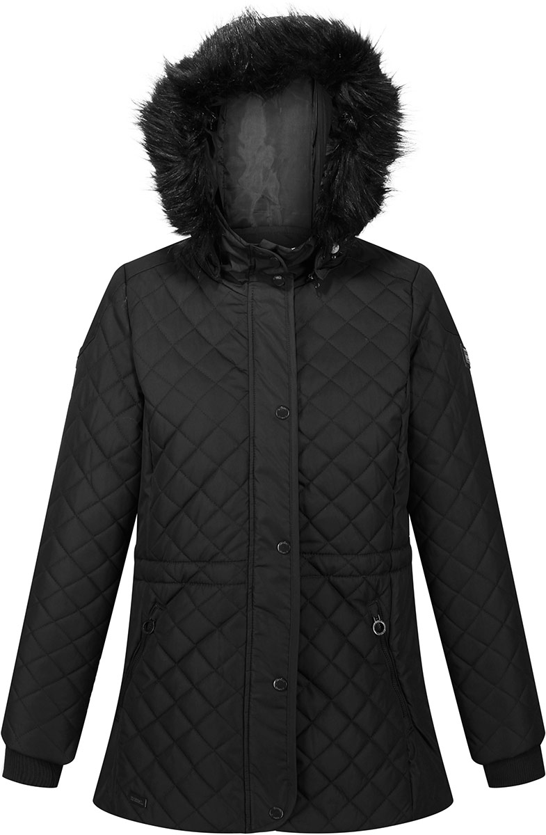 regatta black zella quilted insulated jacket